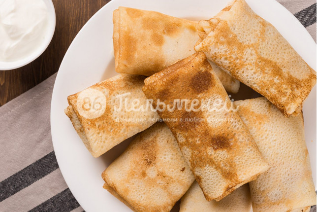Блины с вареной сгущенкой замороженные
